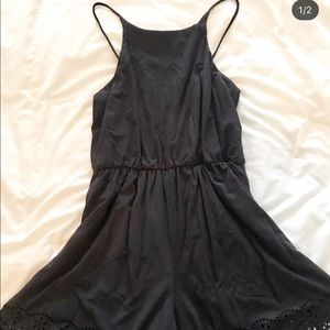 Black Suede Romper